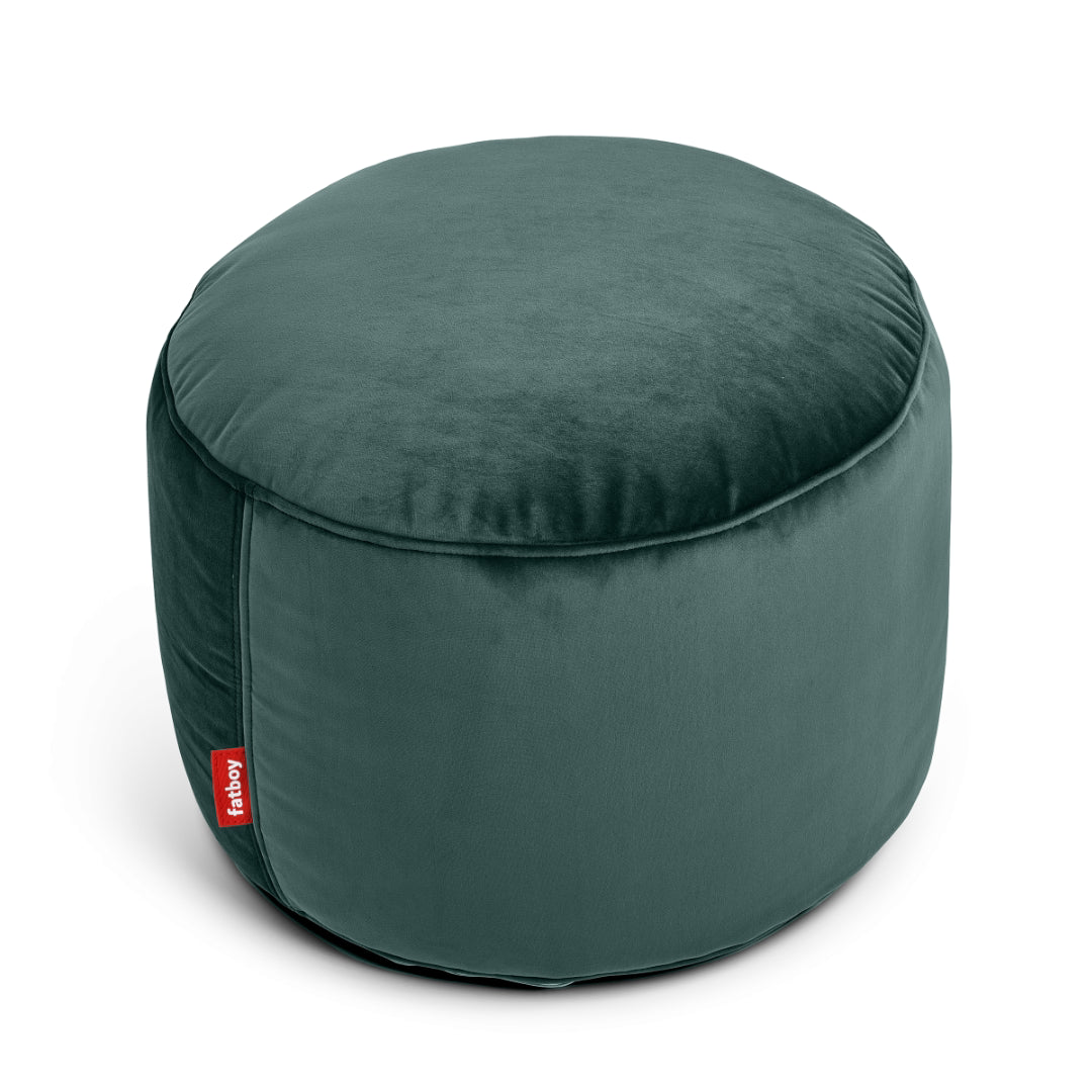 Point Recycled Velvet Pouf Ottoman
