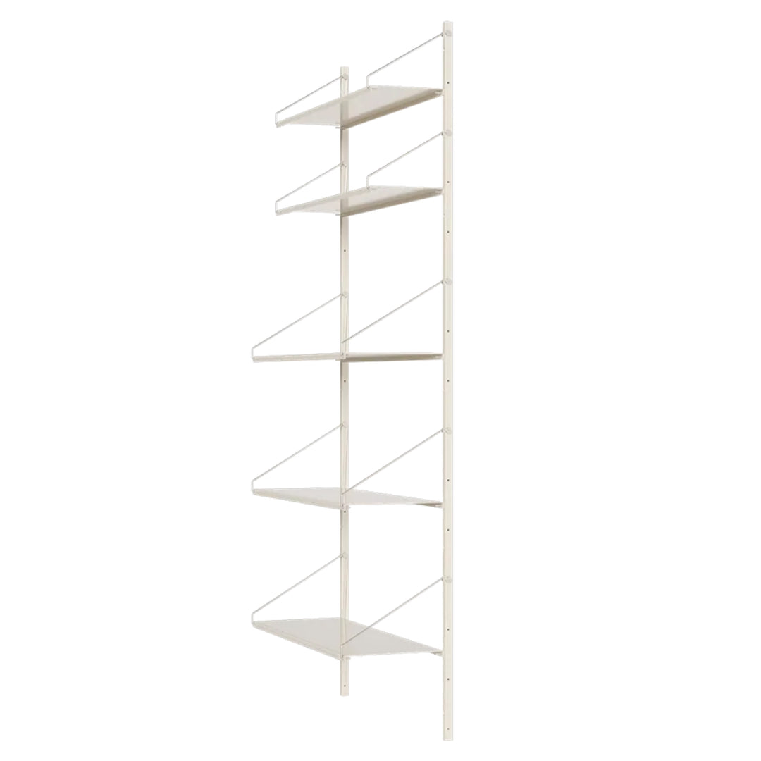 Shelf Library Single Section │ H73 │ Warm White Steel