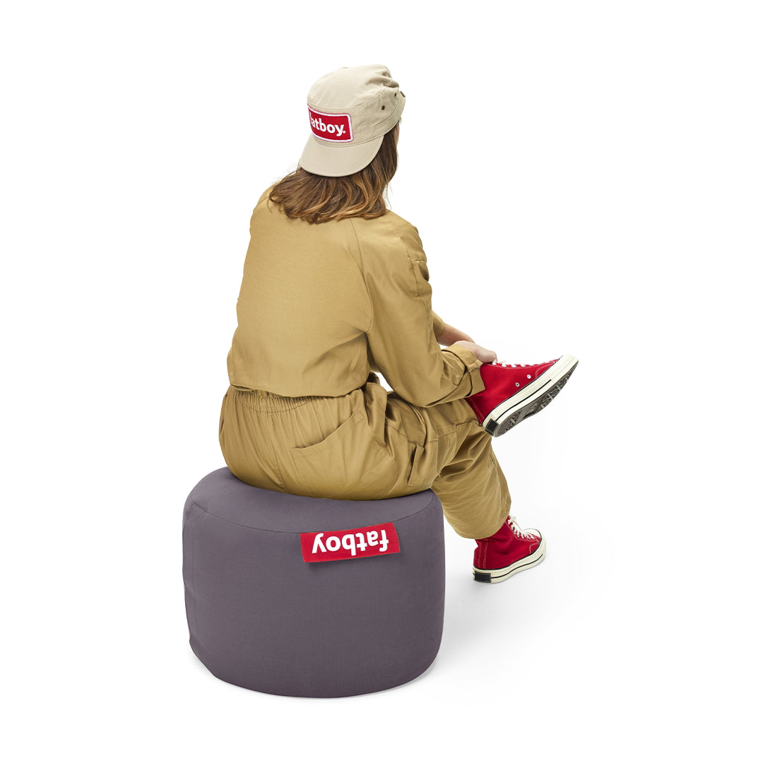 Point Stonewashed Pouf Ottoman