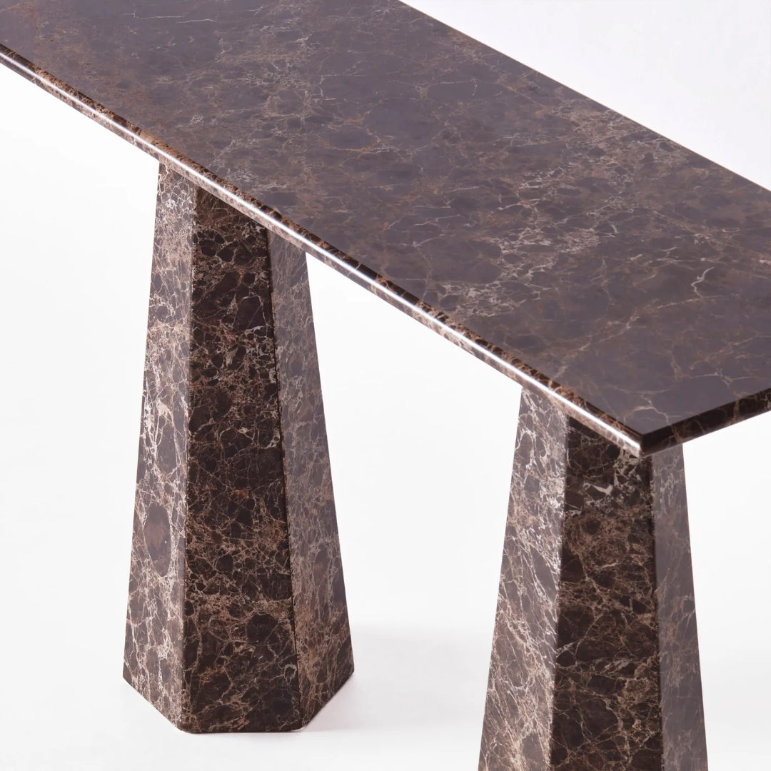 Hexagon Console Table - Dark Emperador
