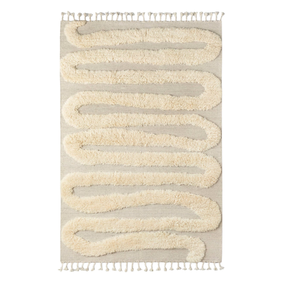 Snake Rya Off-White Rug