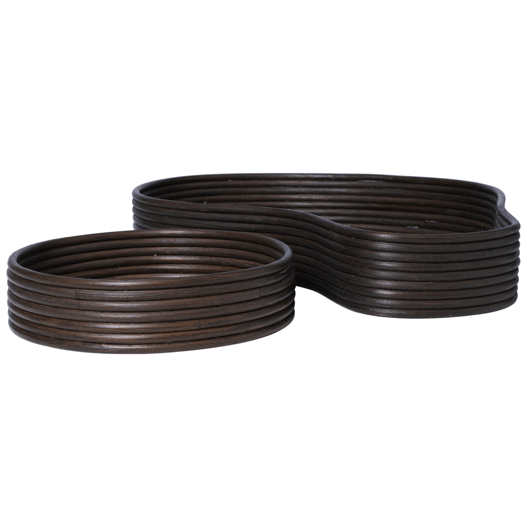 Isola Trays - Set of 2 - Dark Stained