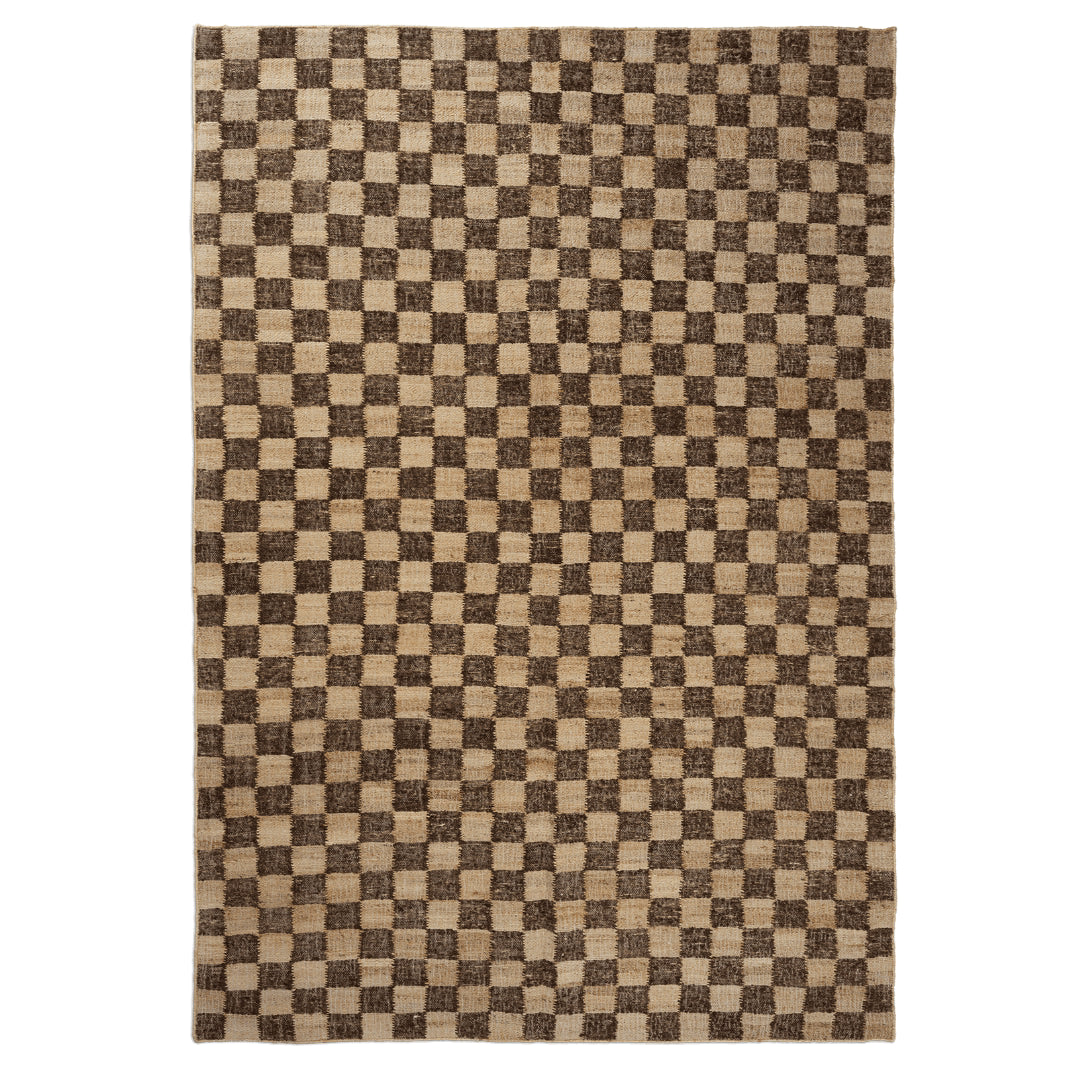 Check Wool Jute Rug - 200 x 300