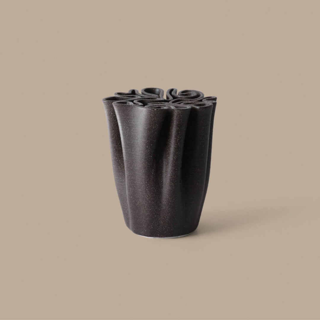 Ferm Living Dedali Vase - Medium - Dark Brown - Batten Home
