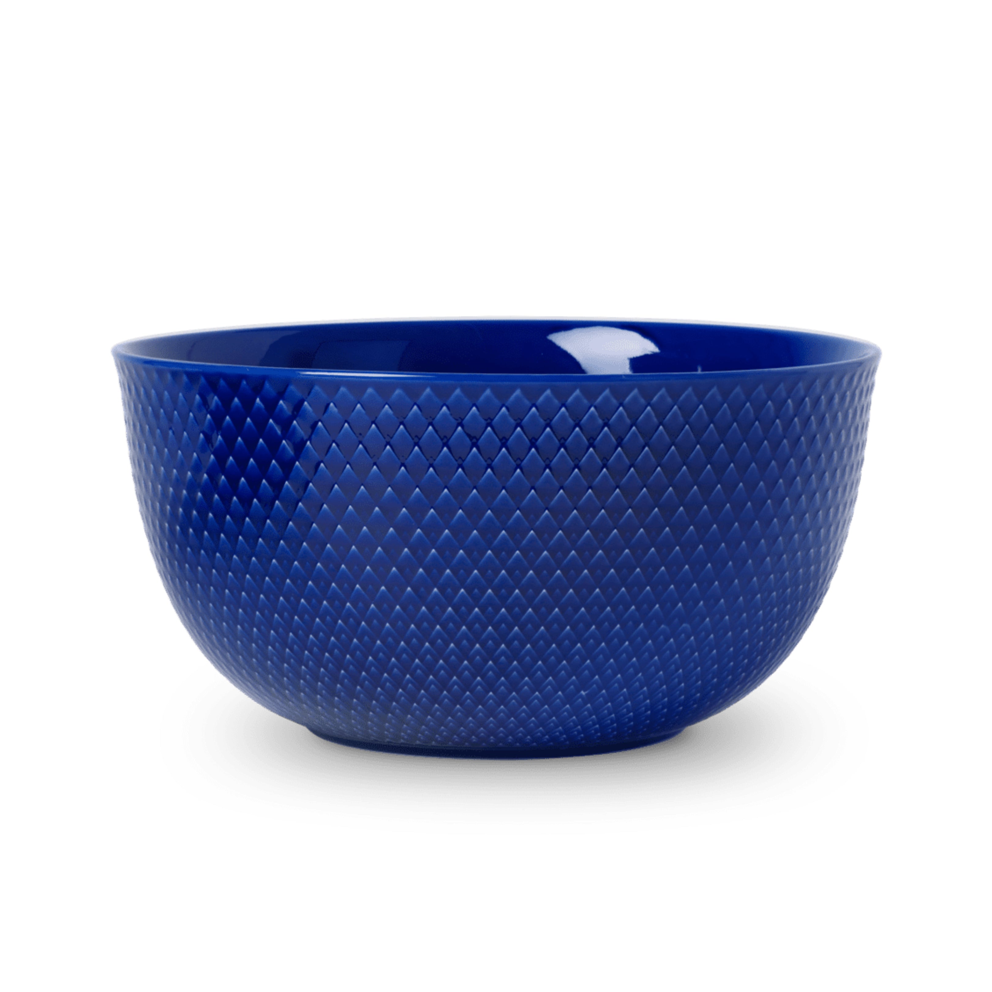 Lyngby Porcelain Rhombe Serving Bowl 22 Dark Blue