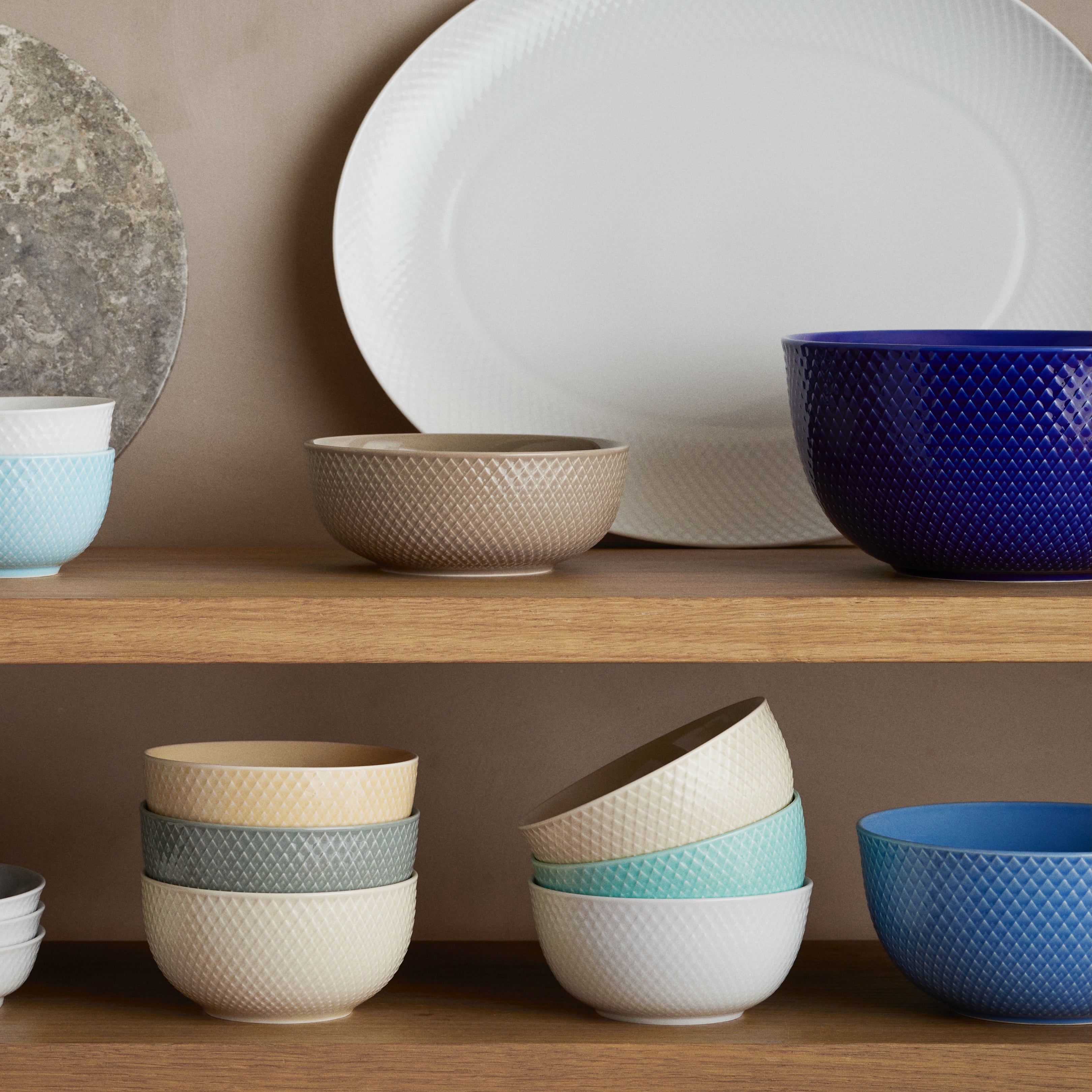 Lyngby Porcelain Rhombe Bowl 13 Sand