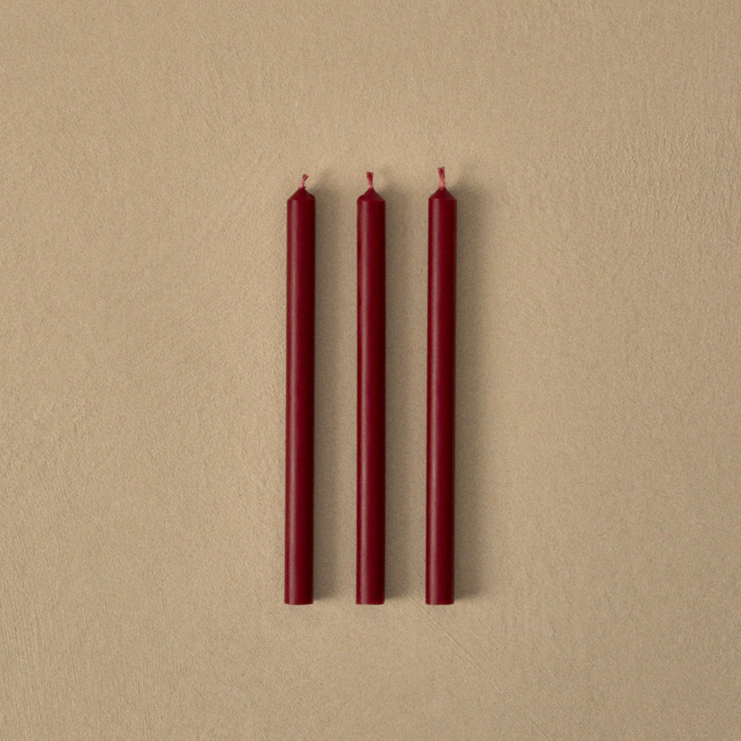 STOFF Nagel Candle, Bordeaux, Set of 12