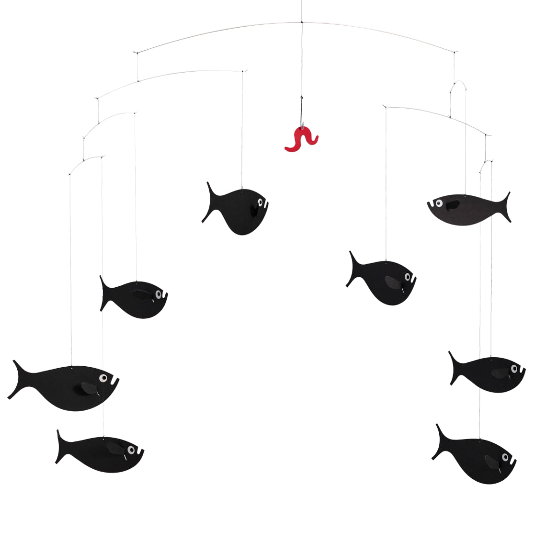 Flensted Expecting Fish Mobile In Plastica, 20x25 Cm, Design Danese Bilanciato