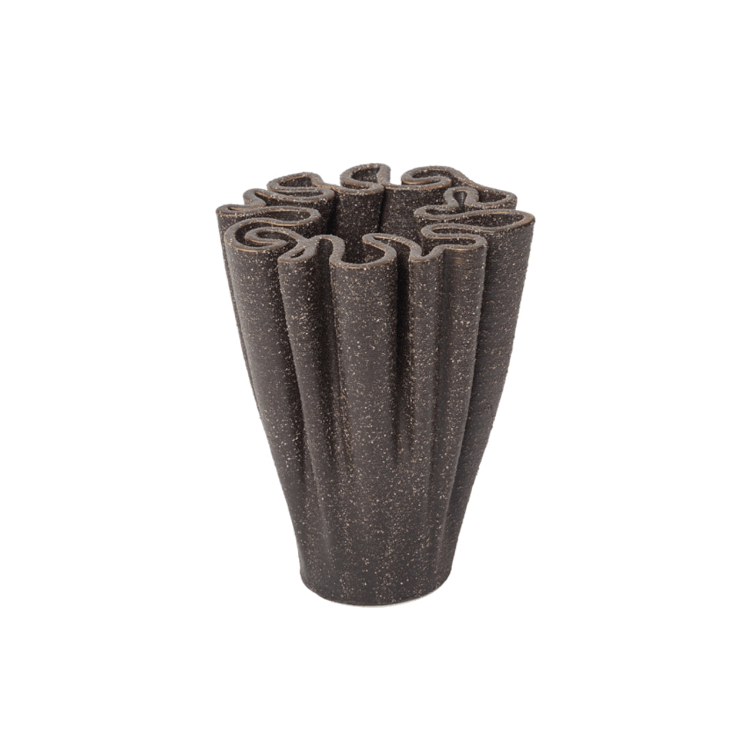 Ferm Living Dedali Vase - Small - Dark Brown - Batten Home