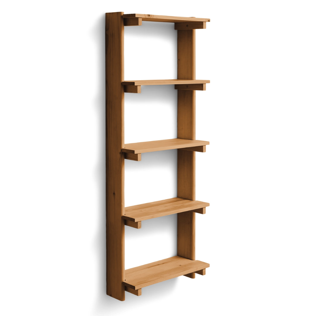 Form and Refine Beam Wall Shelf 5, Deep Brown Pine - Batten Home