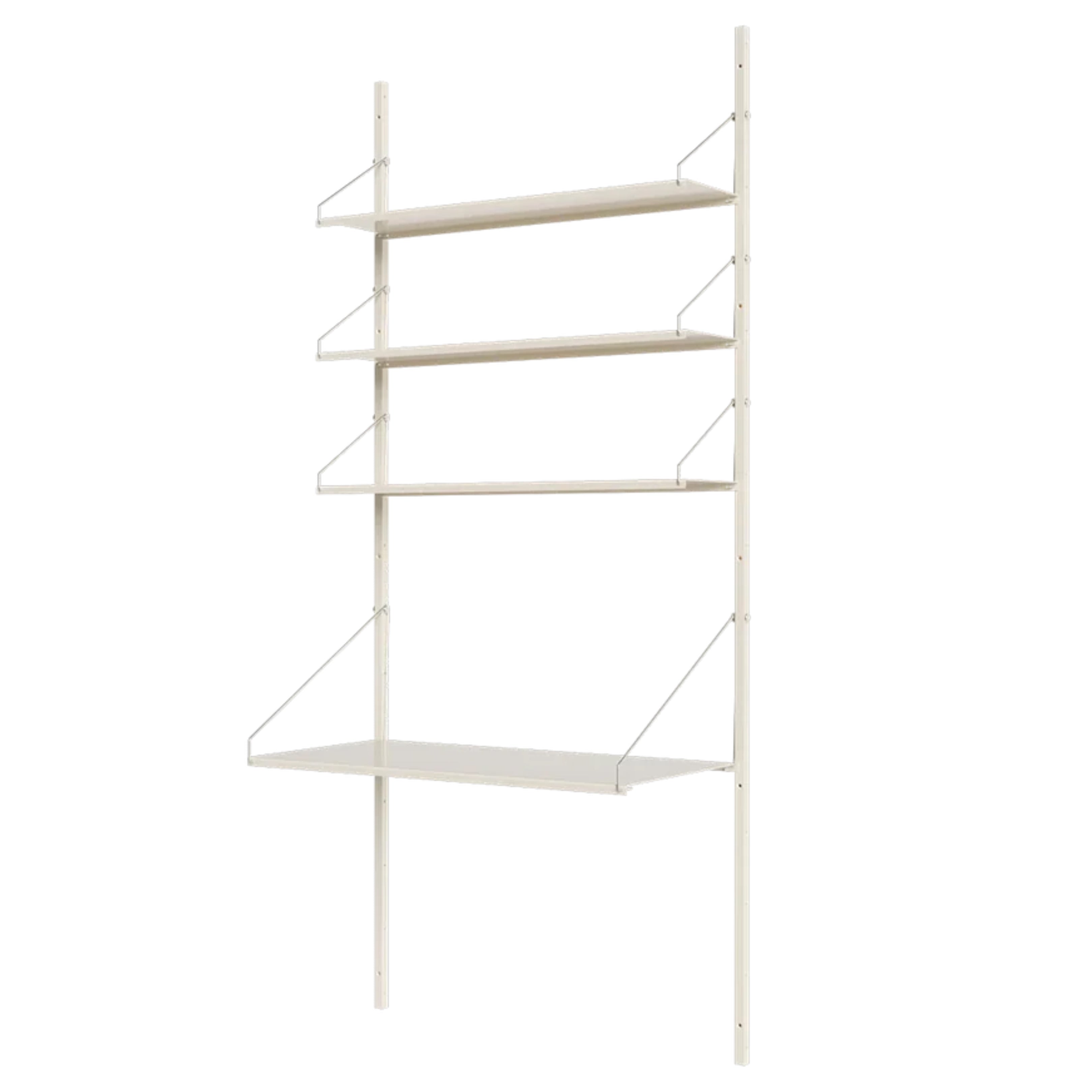 Shelf Library Desk Section │ H72 │ Warm White Steel