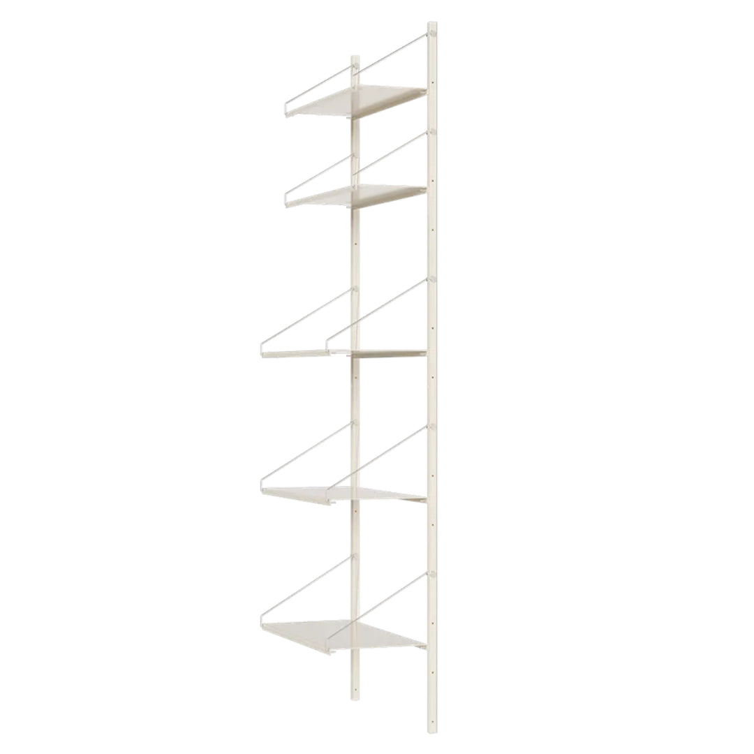 Shelf Library Single Section │ H73 │ Warm White Steel