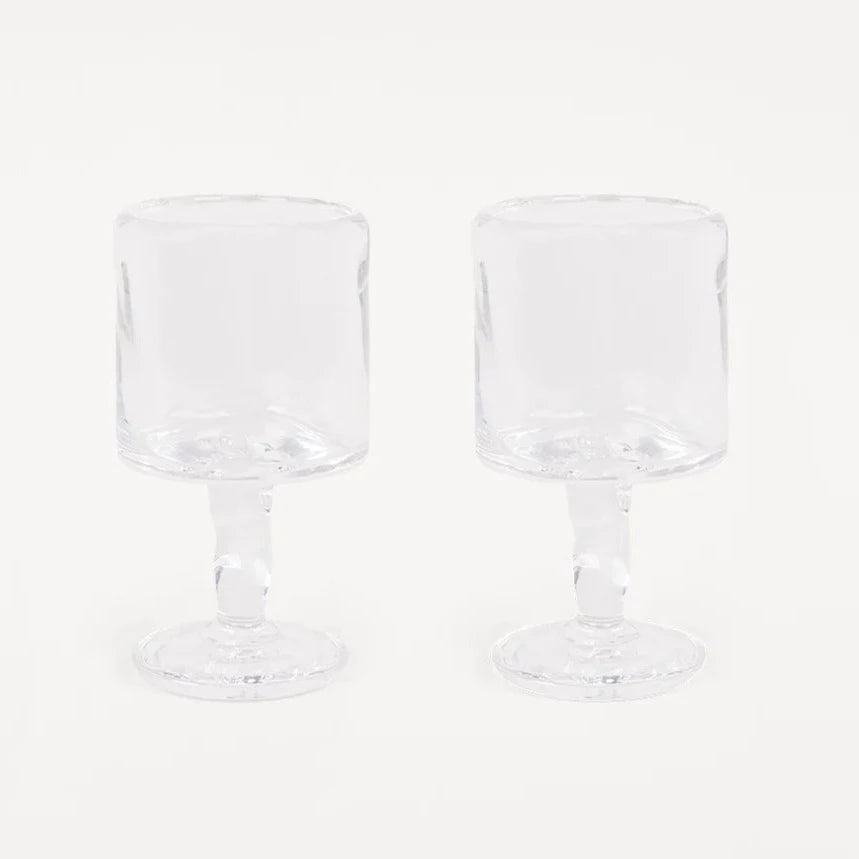 0405 Stem Glass 2 - Clear - Medium - Set of 2