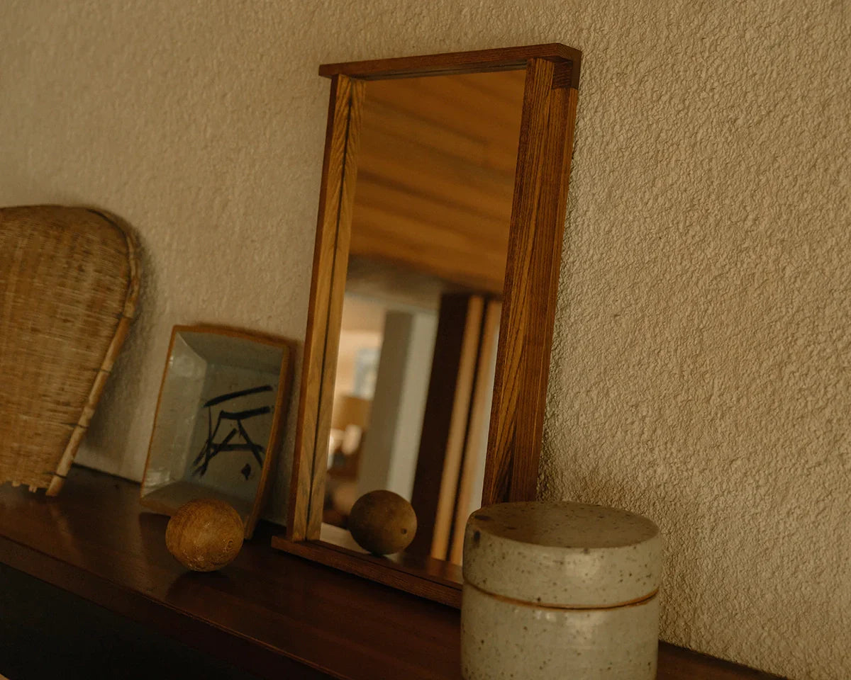 Symmetry Mirror - Honey Ash Wood