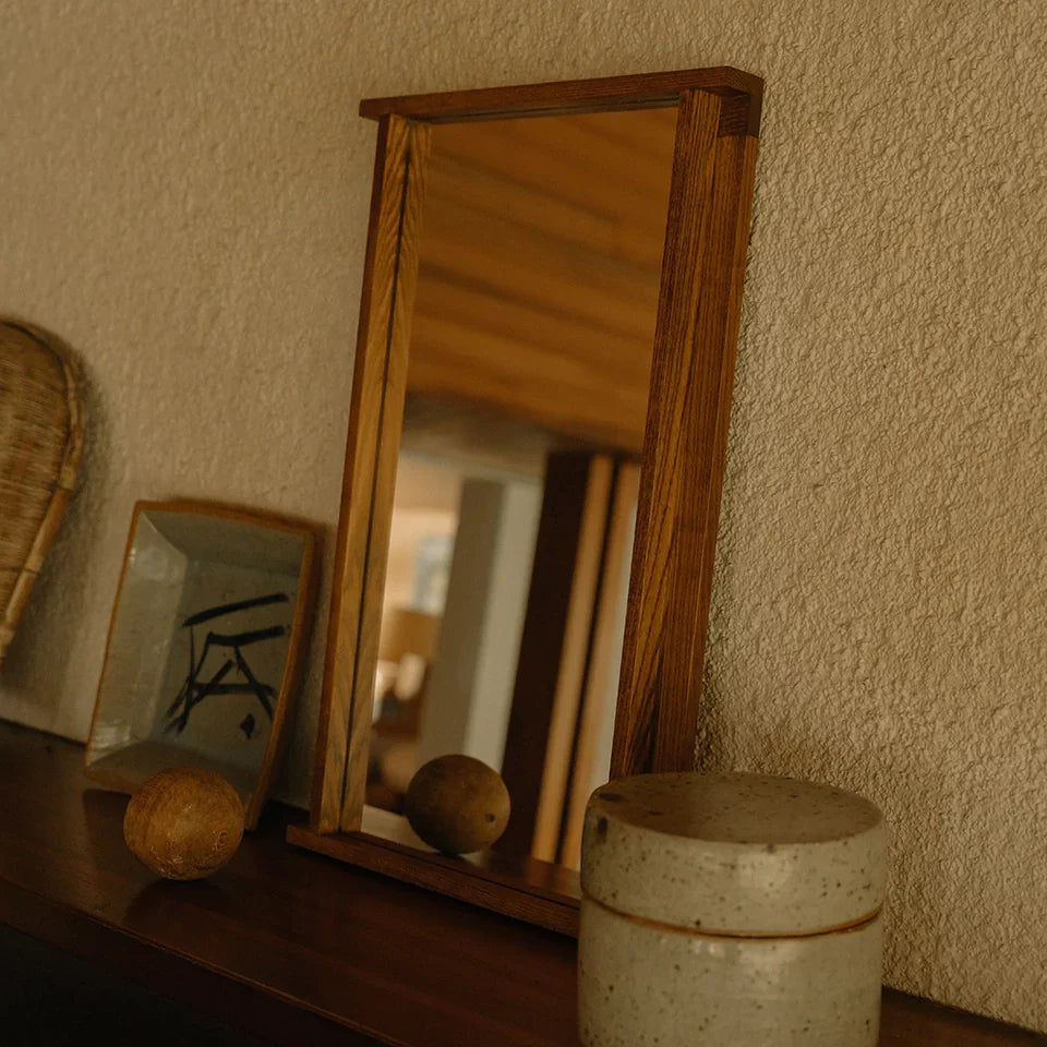 Symmetry Mirror - Honey Ash Wood