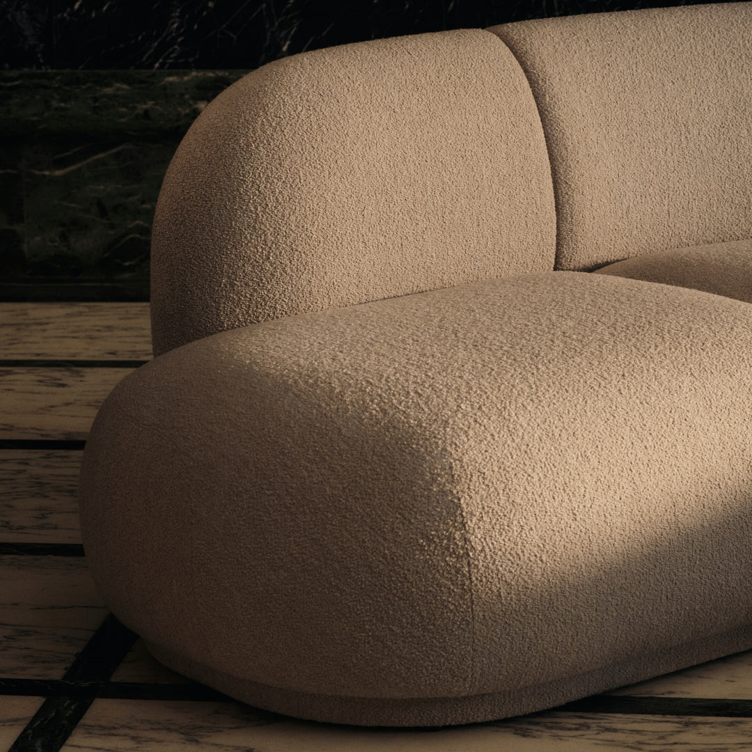 Rico Modular Sofa - Open End Left - Soft Bouclé - Natural