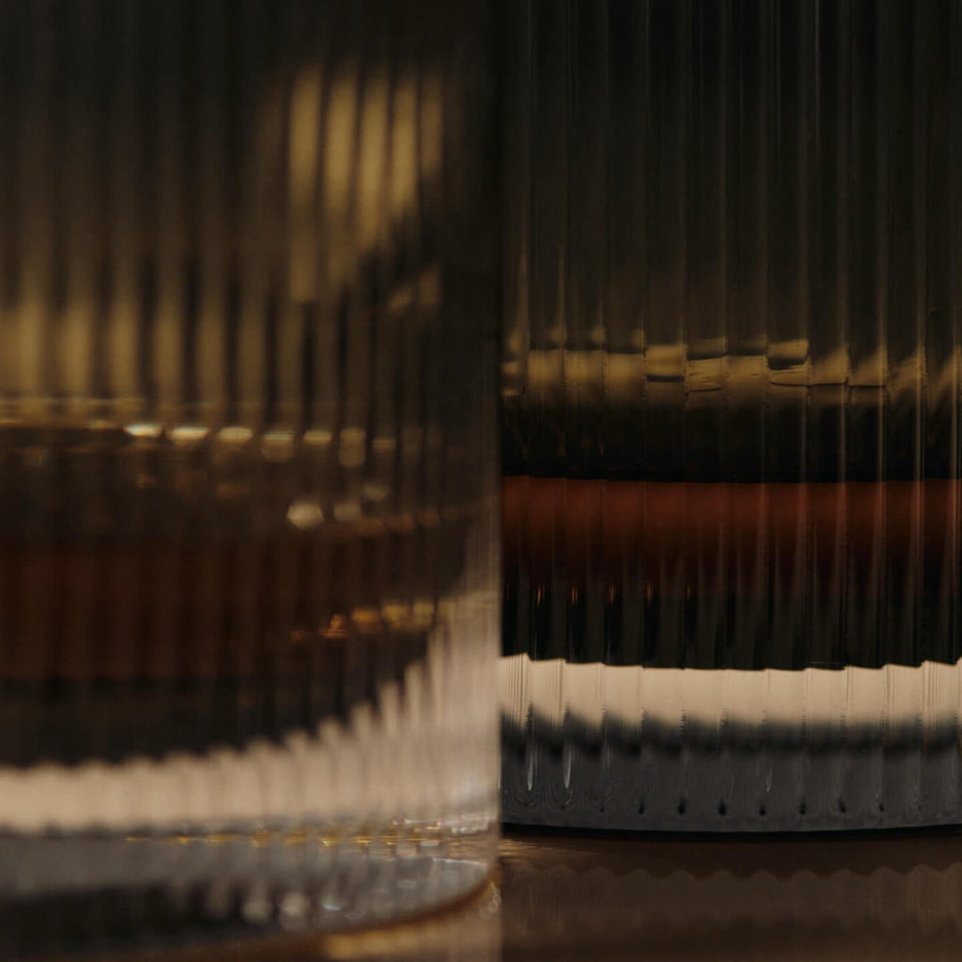 Ripple Tumbler Glasses - Set of 2 - Smoked Grey