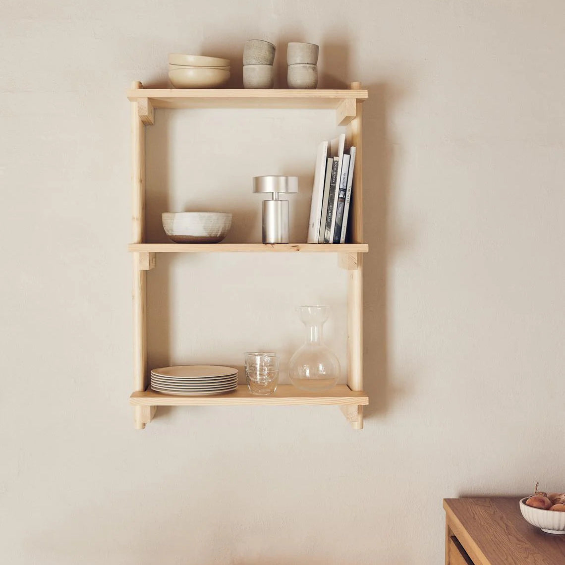 Beam Wall Shelf 3, Pine