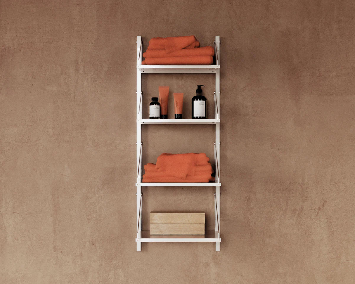 Shelf Library Single Section │ H42.7 │ Warm White Steel