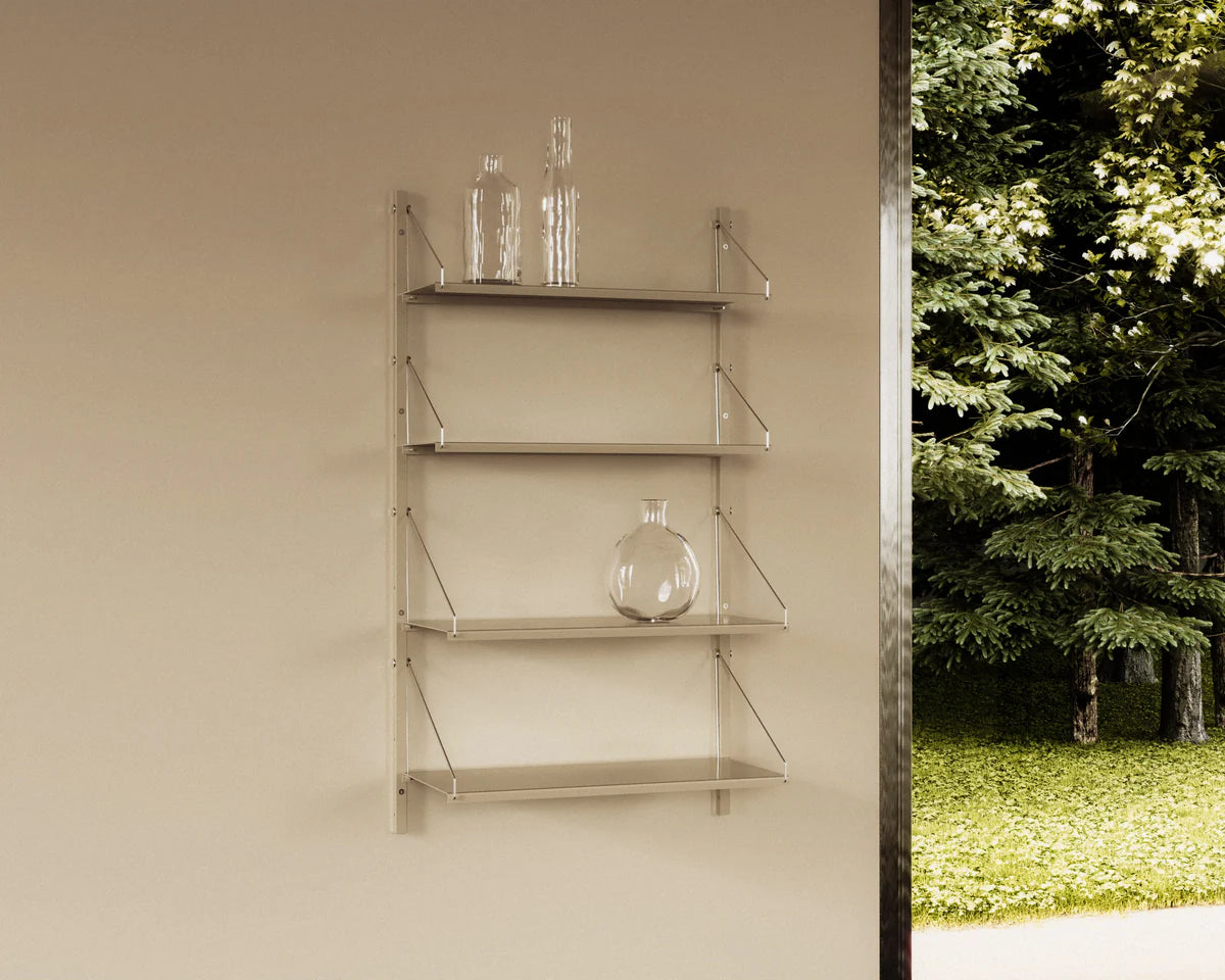 Shelf Library Single Section │ H42.7 │ Warm White Steel