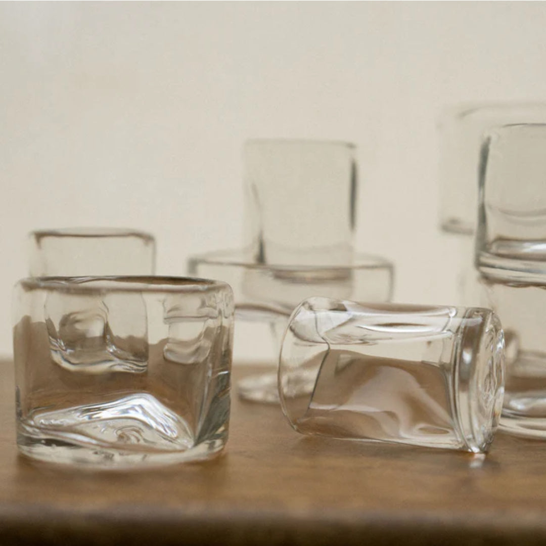 0405 Glass - Wide - Clear - Set of 4