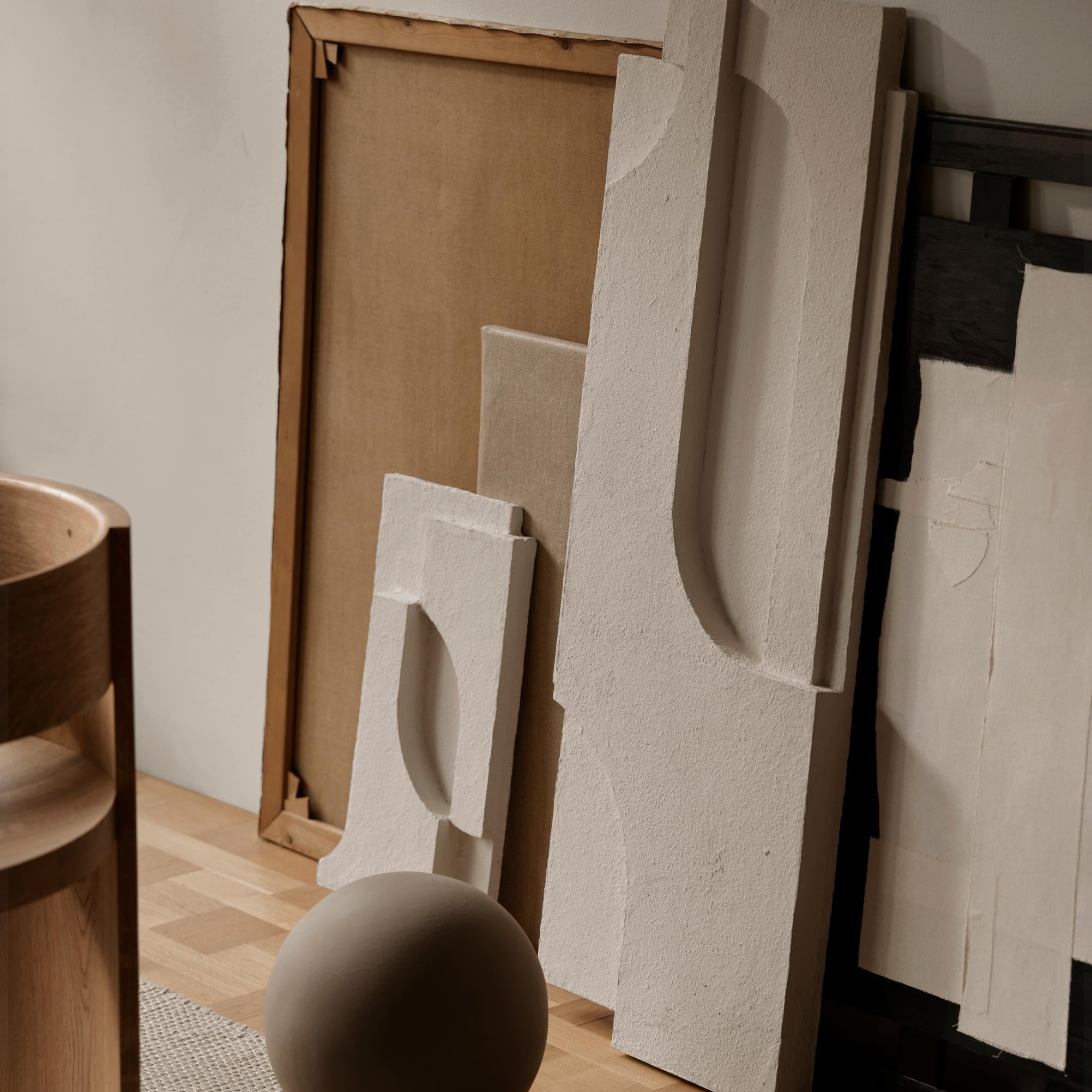 Kristina Dam Studio Serif Relief Wall Hanging Large, Off-White - Batten Home