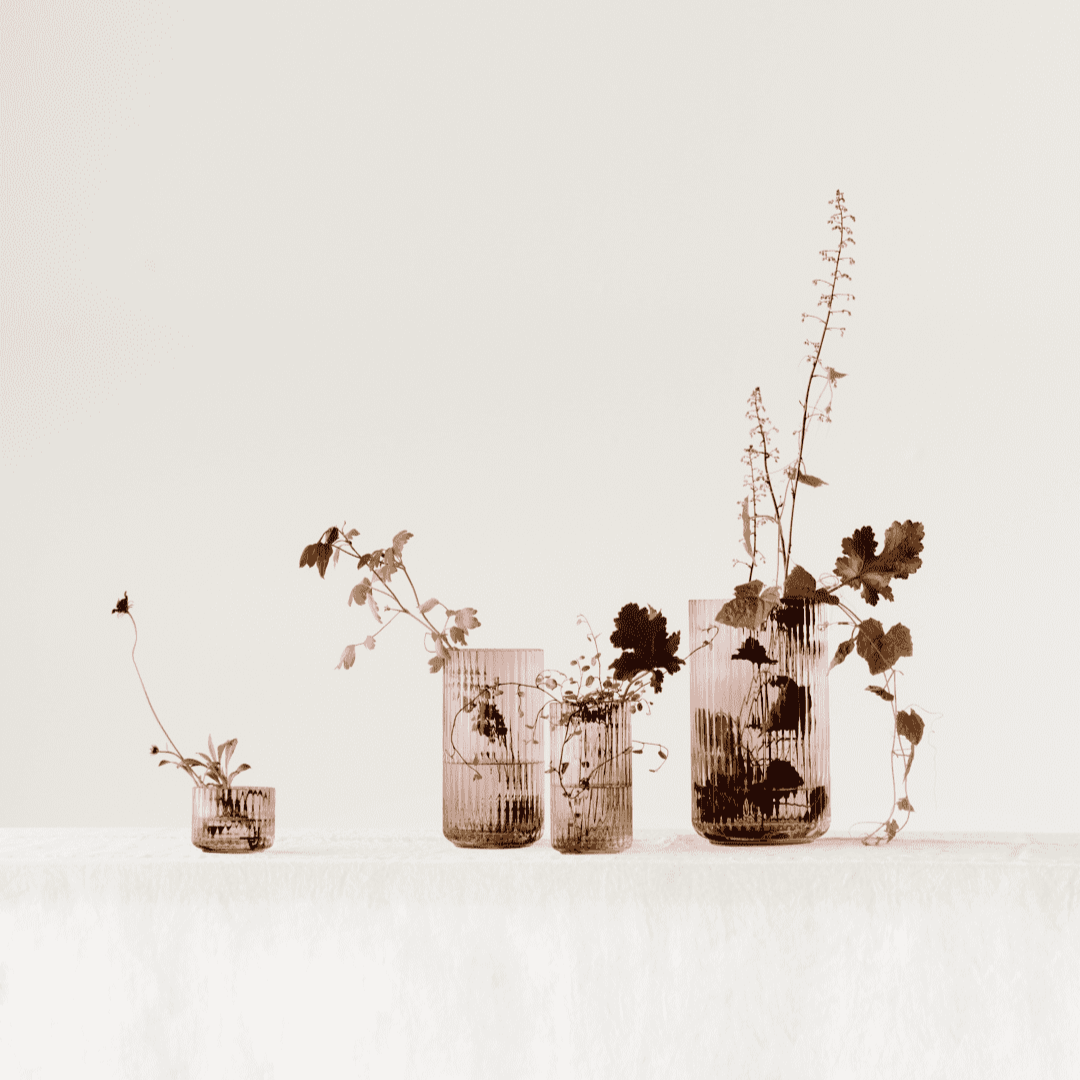 Lyngby Porcelain Glass Vase 20.5 Burgundy