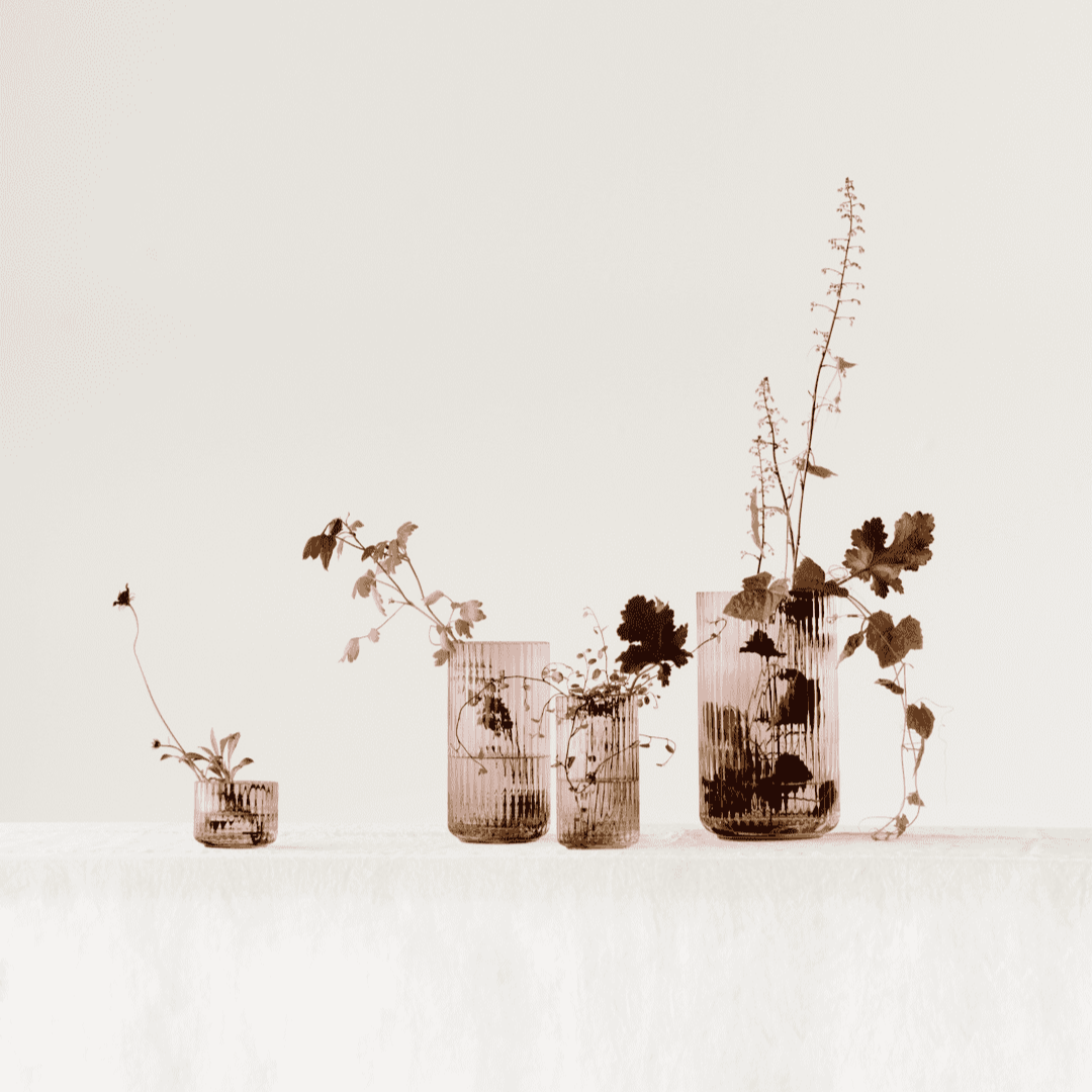 Lyngby Porcelain Glass Vase 25 Burgundy