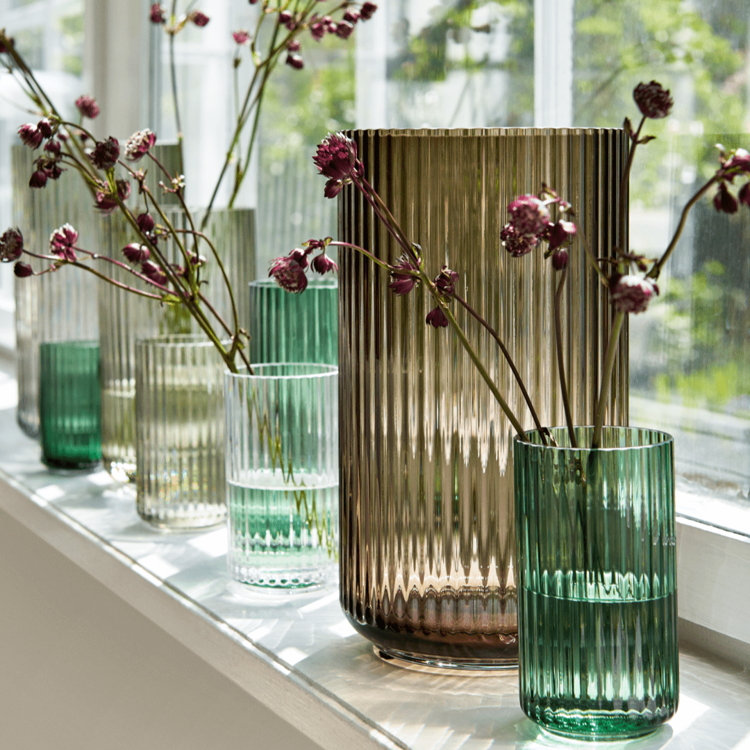 Lyngby Porcelain Glass Vase 38 Smoke