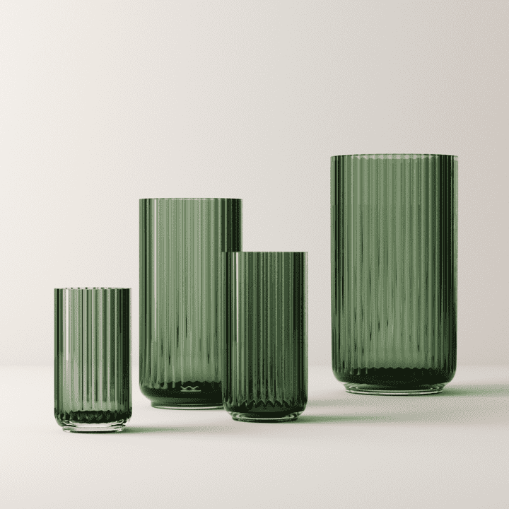 Lyngby Porcelain Glass Vase 38 Green