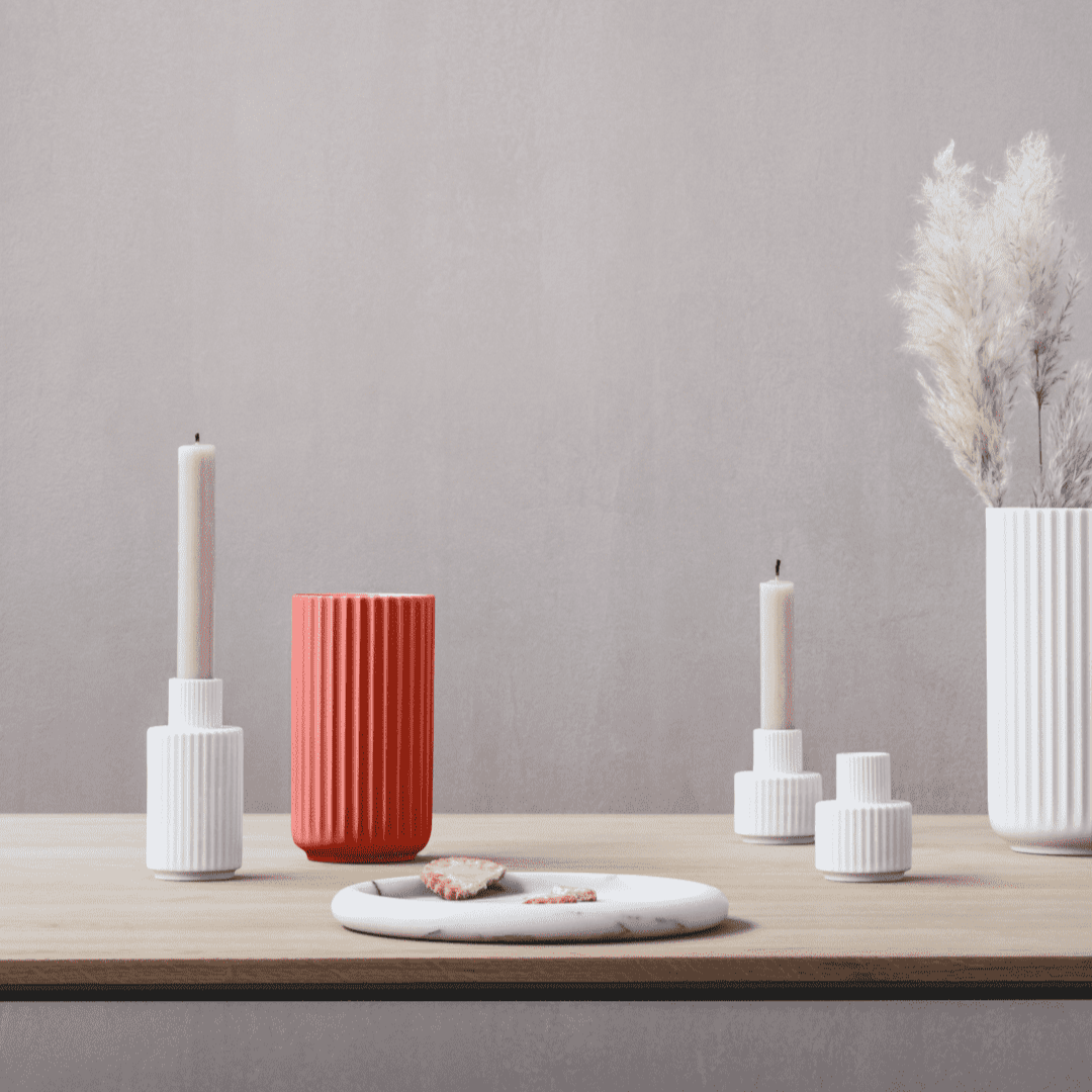 Lyngby Porcelain Vase 15.5 Red