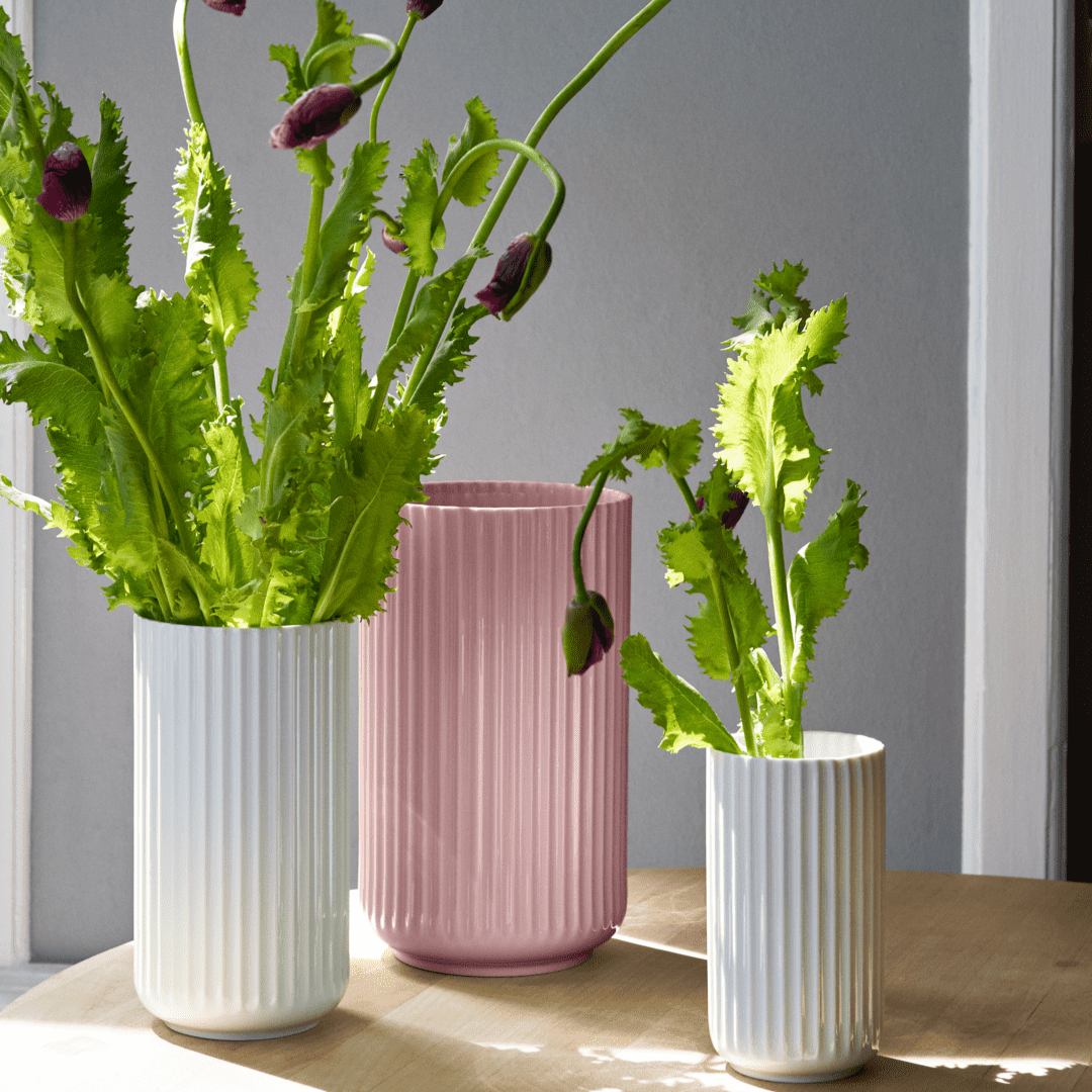 Lyngby Porcelain Vase 25 Rose