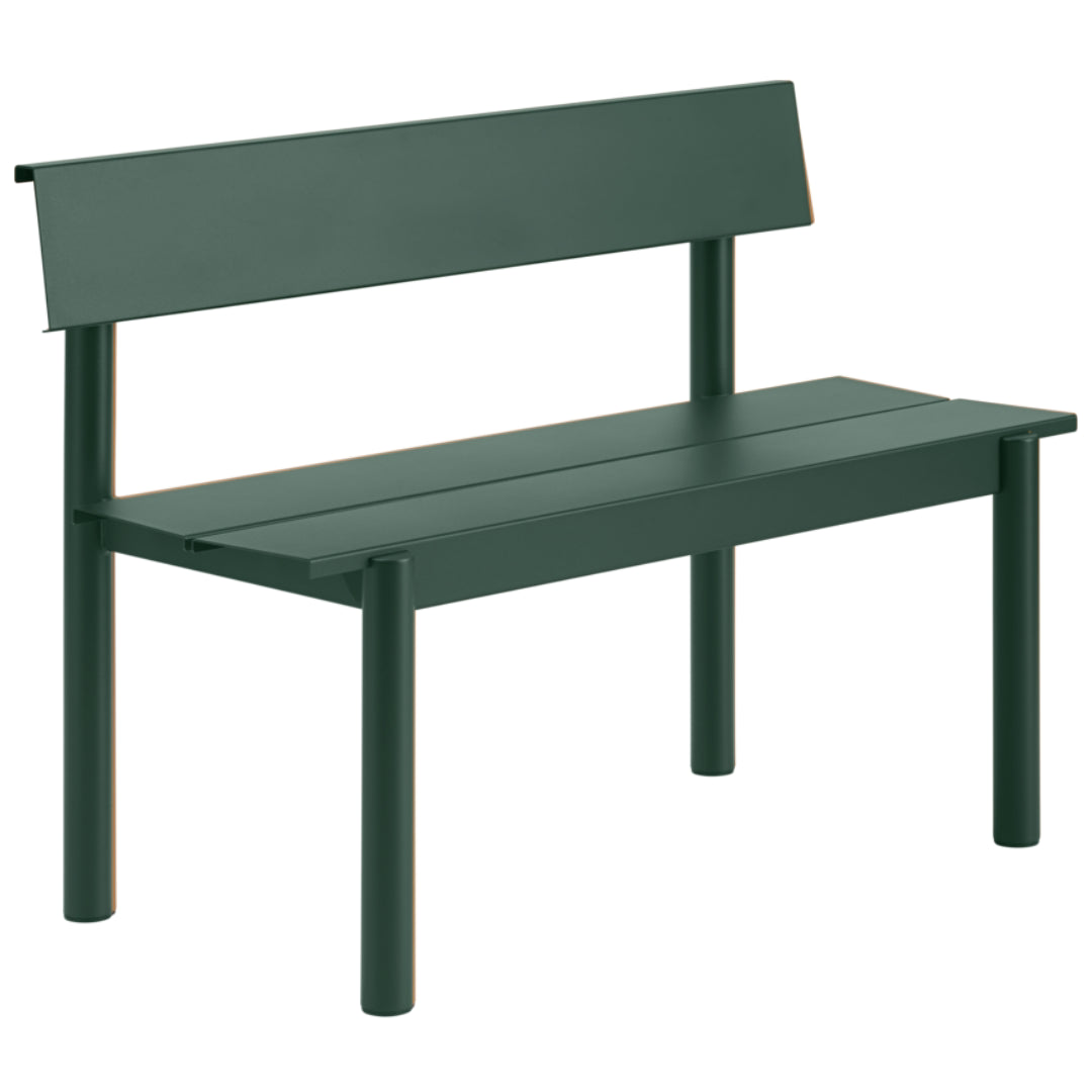 Linear Steel Bench w/ Backrest 43.3 x 15.4