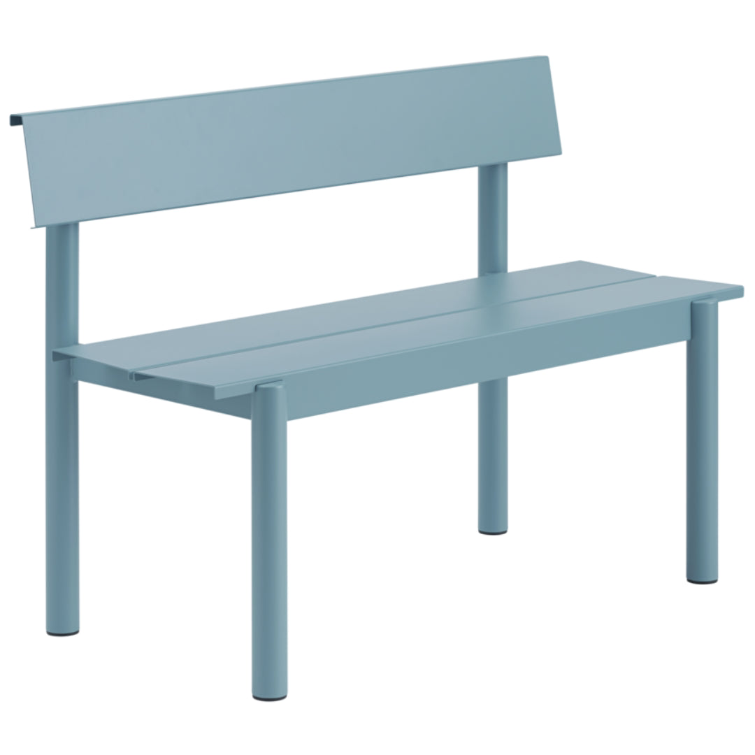 Linear Steel Bench w/ Backrest 43.3 x 15.4