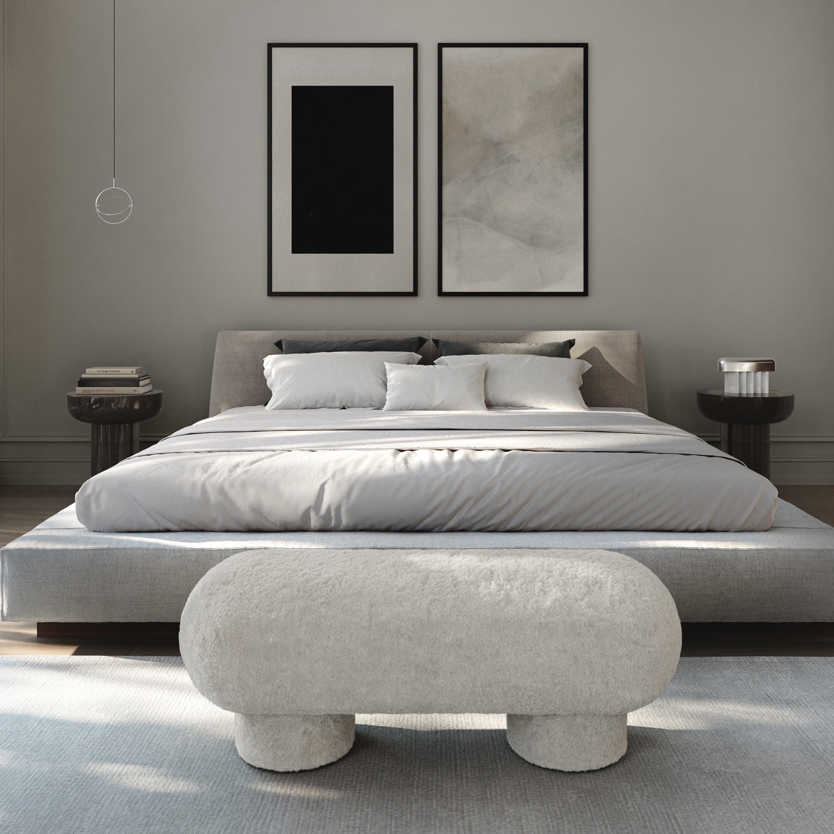 Big Foot Bench - Sandshell Sheepskin