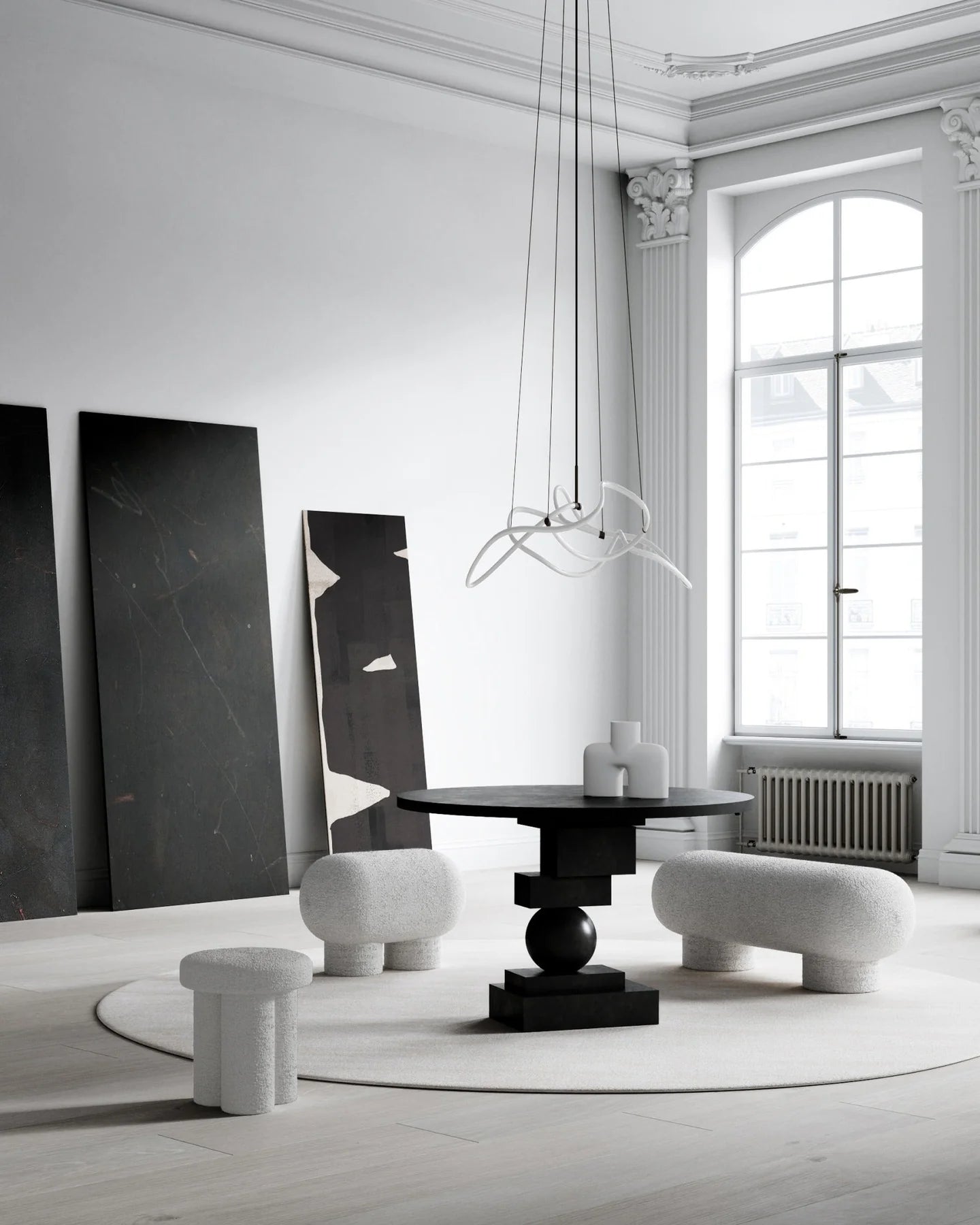 Big Foot Stool - Bouclé