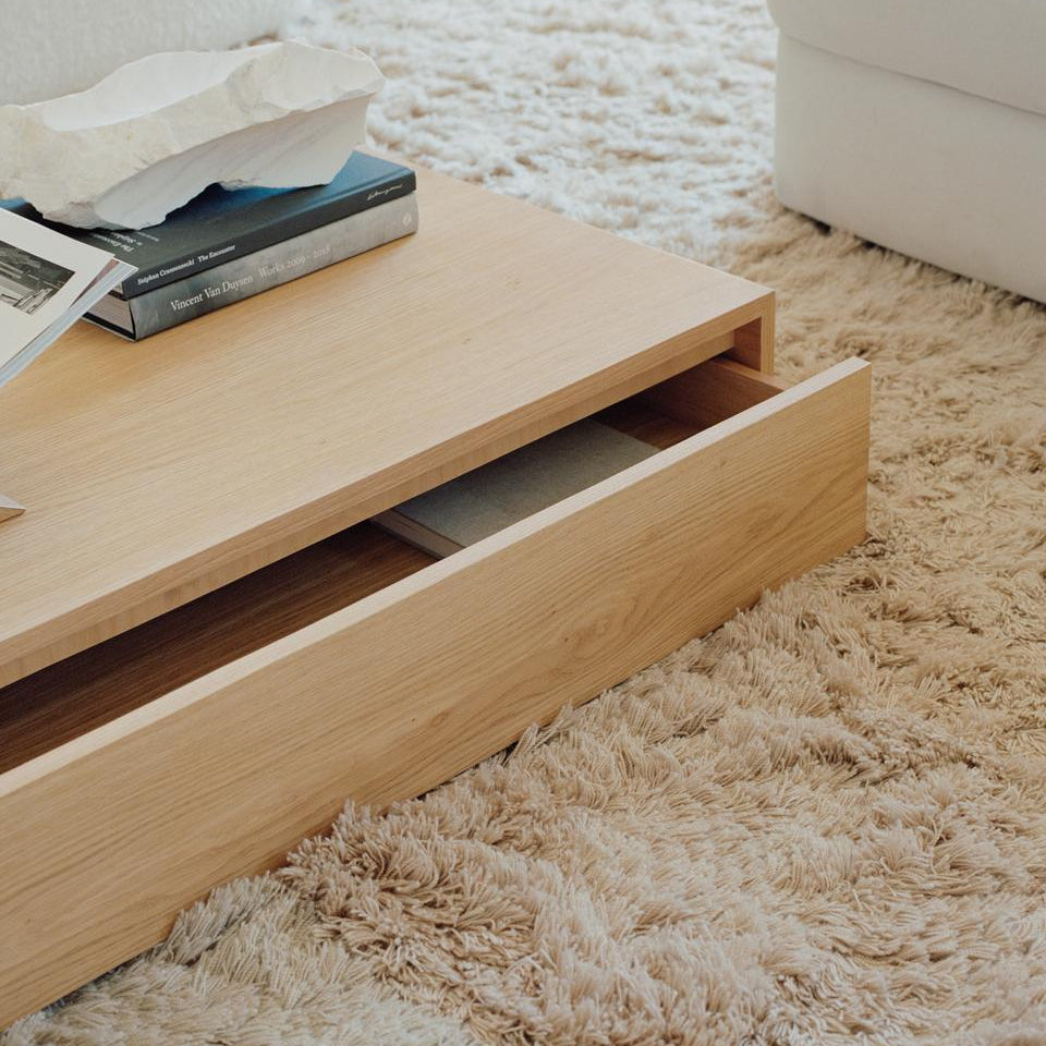 Mass Wide Coffee Table with Drawer