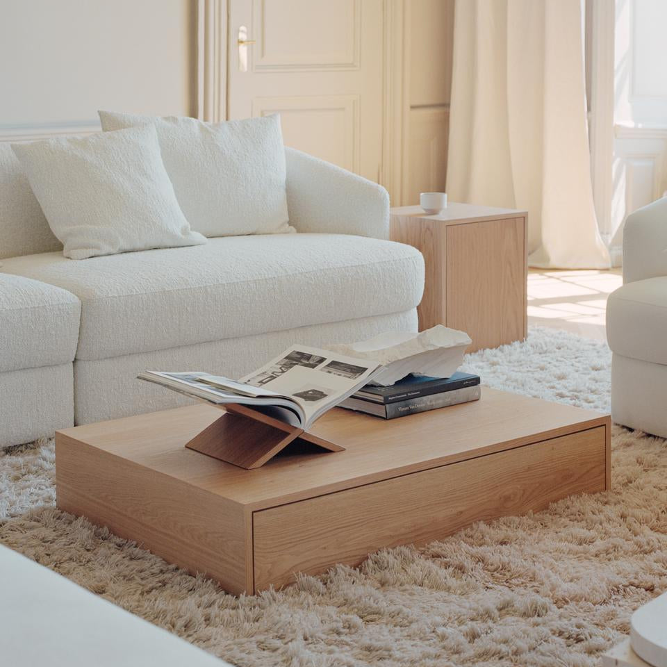 Mass Wide Coffee Table with Drawer