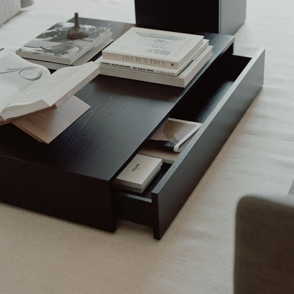 Mass Wide Coffee Table with Drawer