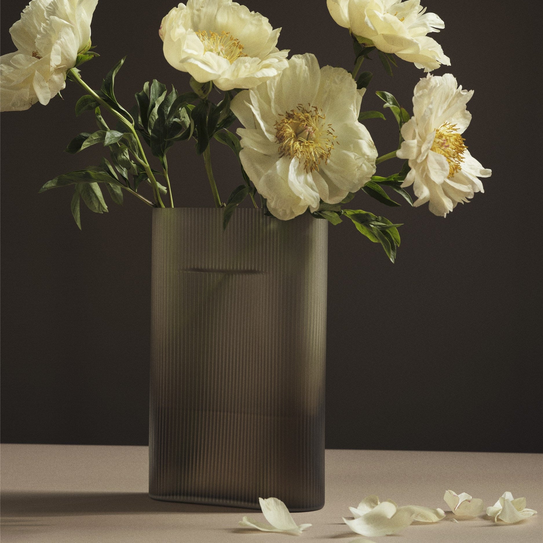 Ridge Vase Frosted Glass - Batten Home