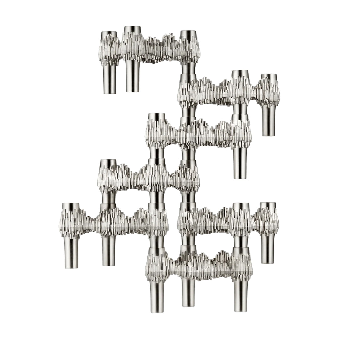STOFF Nagel Quist Candle Holder, Brushed Chrome