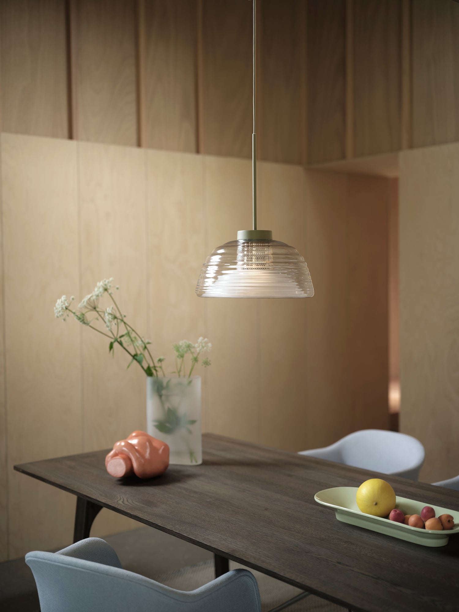 Ridge Vase Frosted Glass