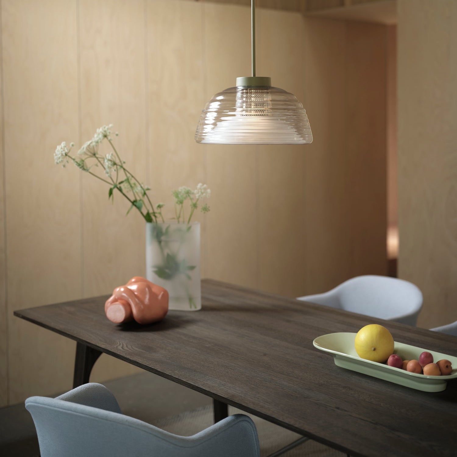 Ridge Vase Frosted Glass - Batten Home