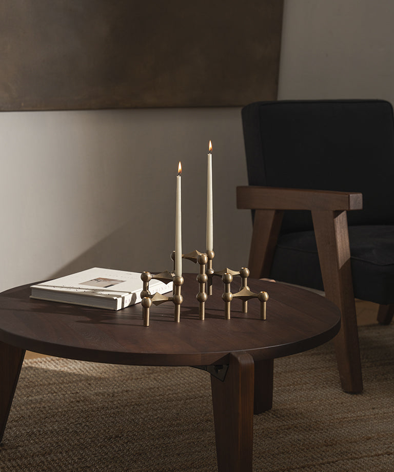 STOFF Nagel Candle Holder, Bronzed Brass, Set of 3