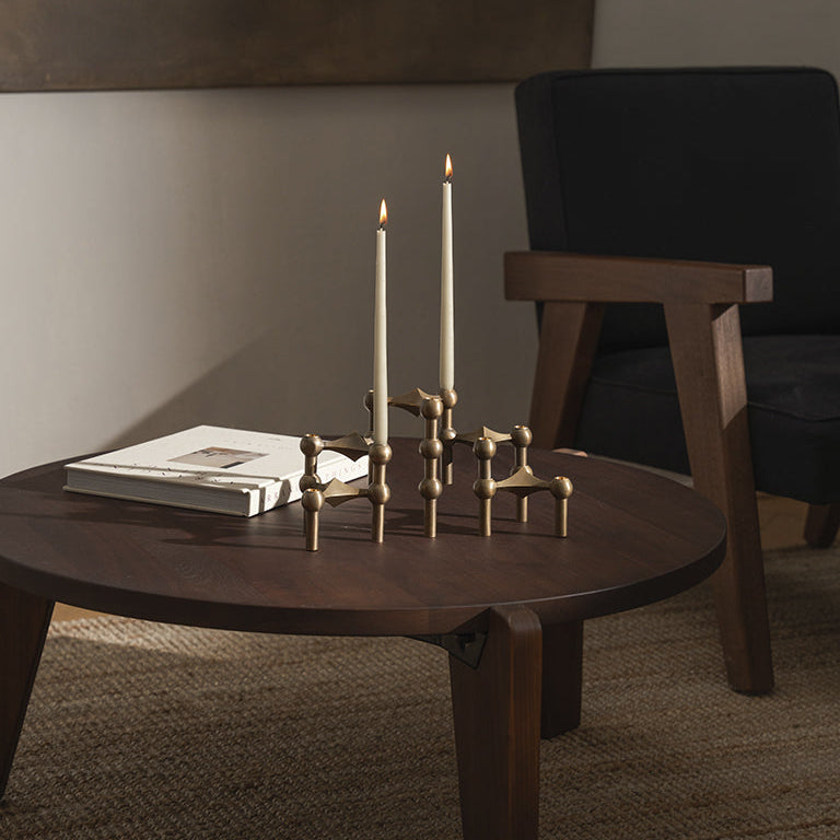 STOFF Nagel Candle Holder, Bronzed Brass, Set of 3