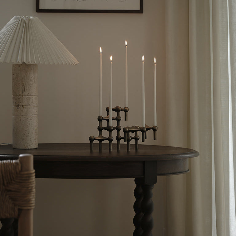 STOFF Nagel Candle Holder, Bronzed Brass, Set of 3