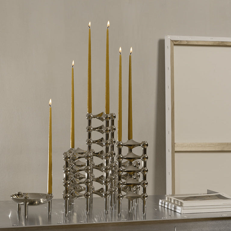 STOFF Nagel Taper Candle by Ester & Erik, Mustard, Set of 6