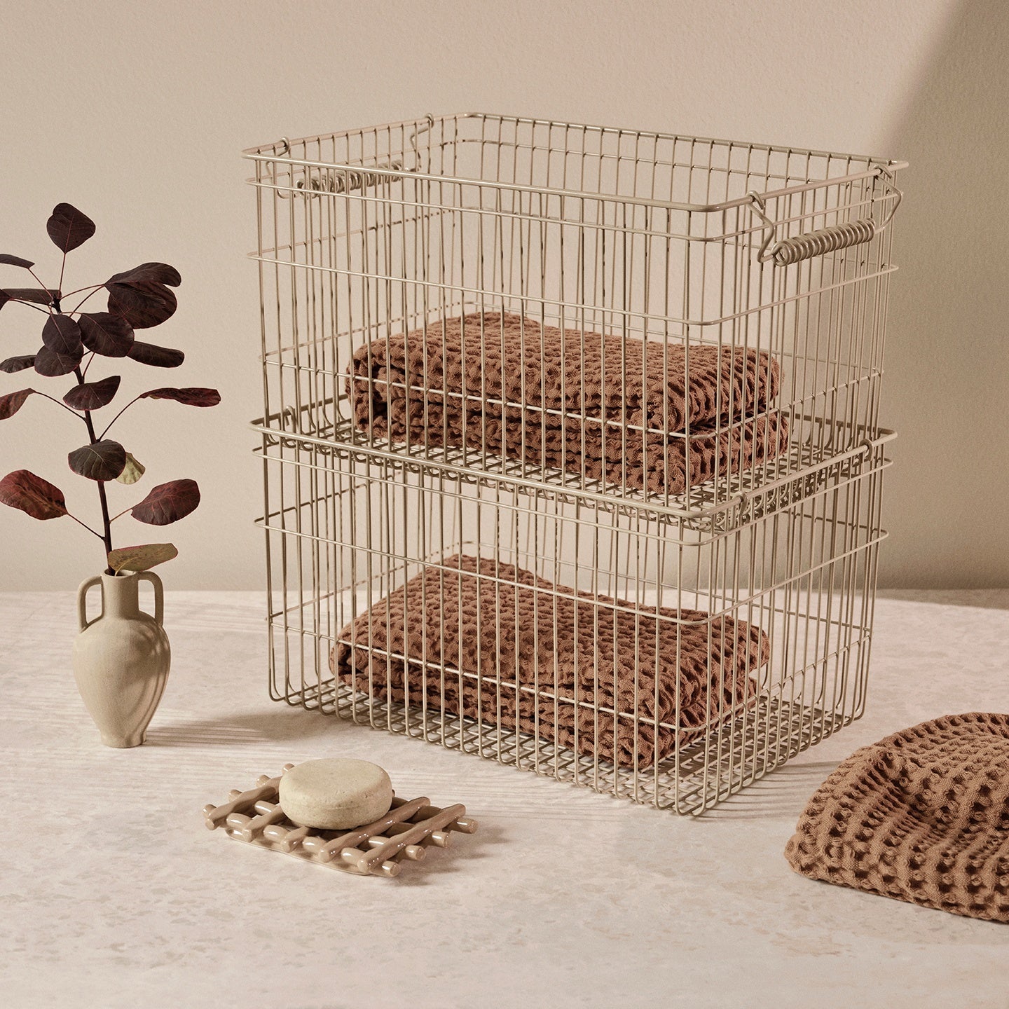 Cala Stackable Baskets - Set of 2 - Batten Home