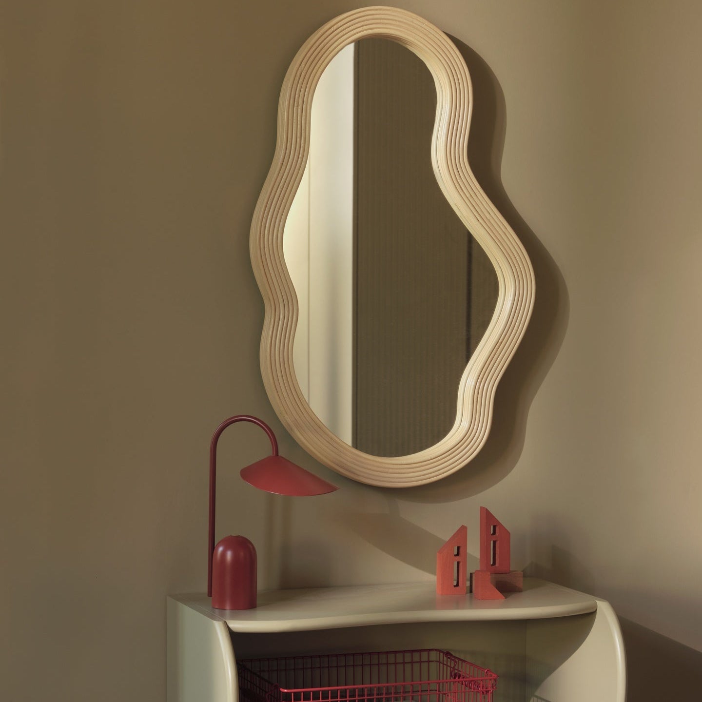 Pond Mirror Medium - Rattan