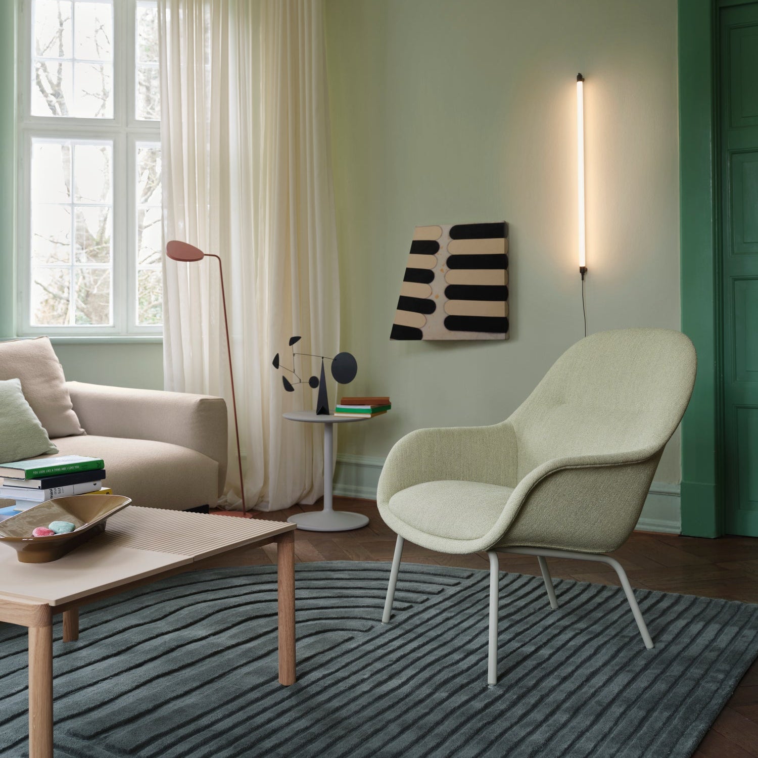 Fiber Lounge Armchair - Tube Base - Batten Home